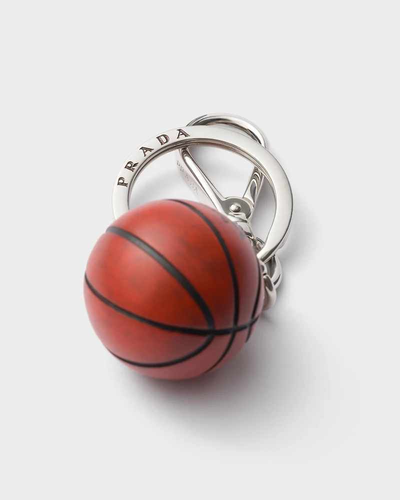 Metal basketball key ring