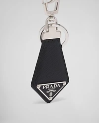 Saffiano leather keychain