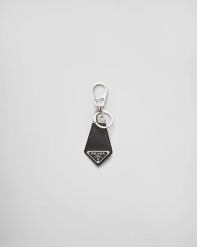 Saffiano leather keychain