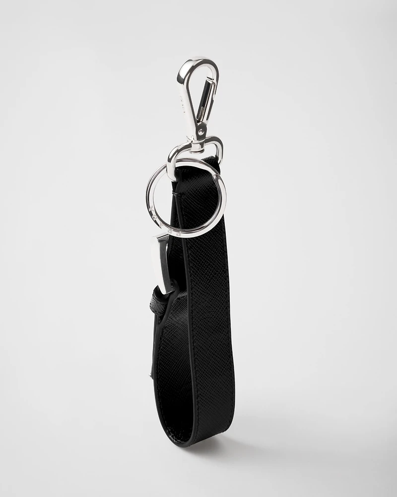 Saffiano leather key ring