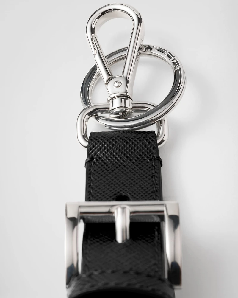 Saffiano leather key ring