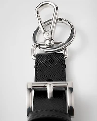 Saffiano leather key ring