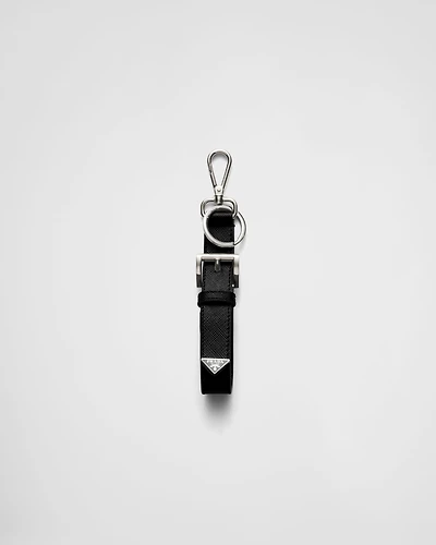 Saffiano leather key ring