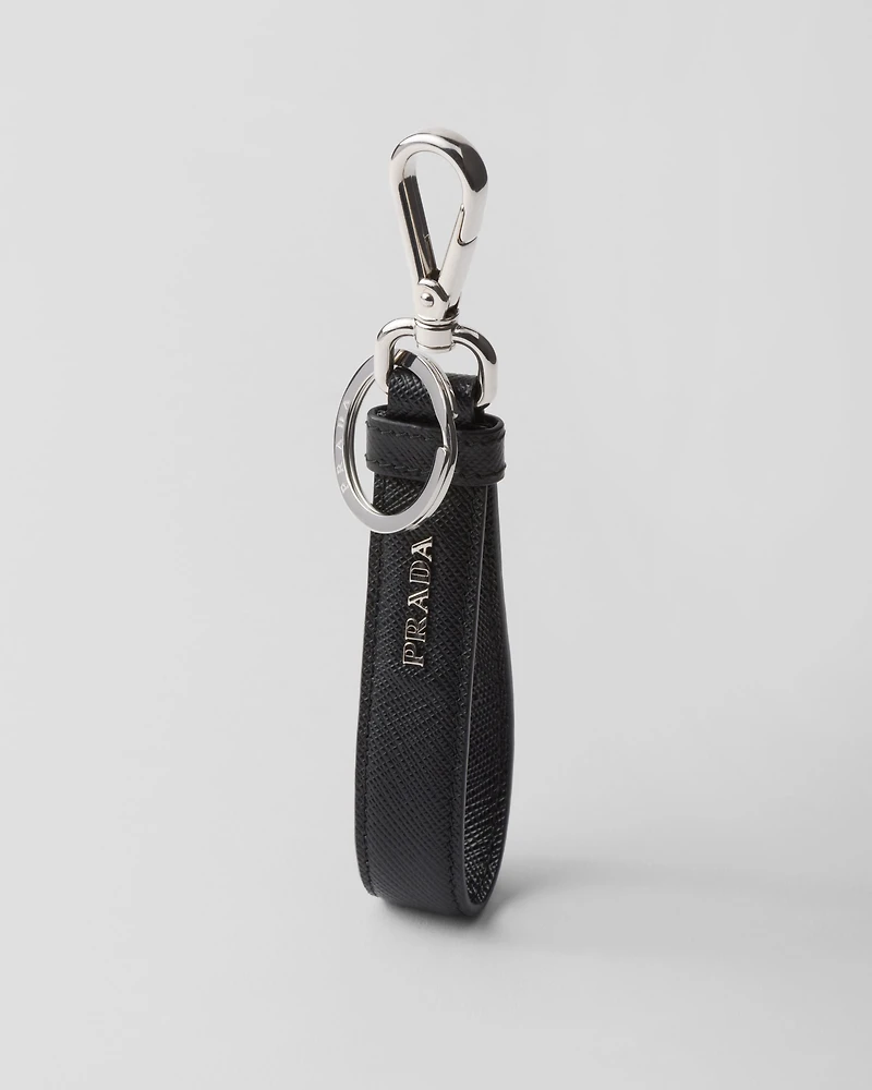Saffiano leather keychain