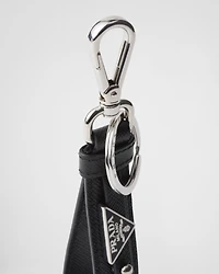 Saffiano leather keychain