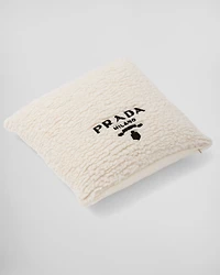 Faux-fur cashmere and wool throw pillow