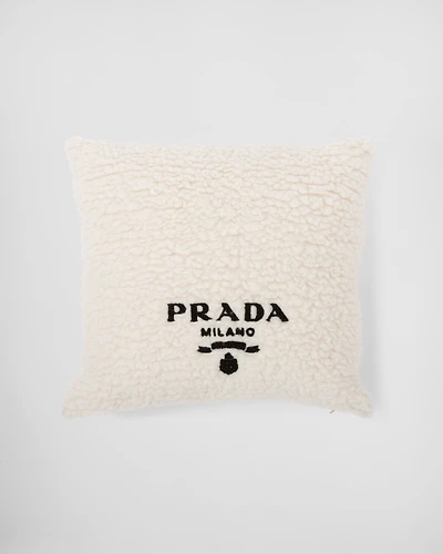 Faux-fur cashmere and wool throw pillow