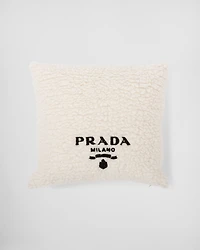 Faux-fur cashmere and wool throw pillow