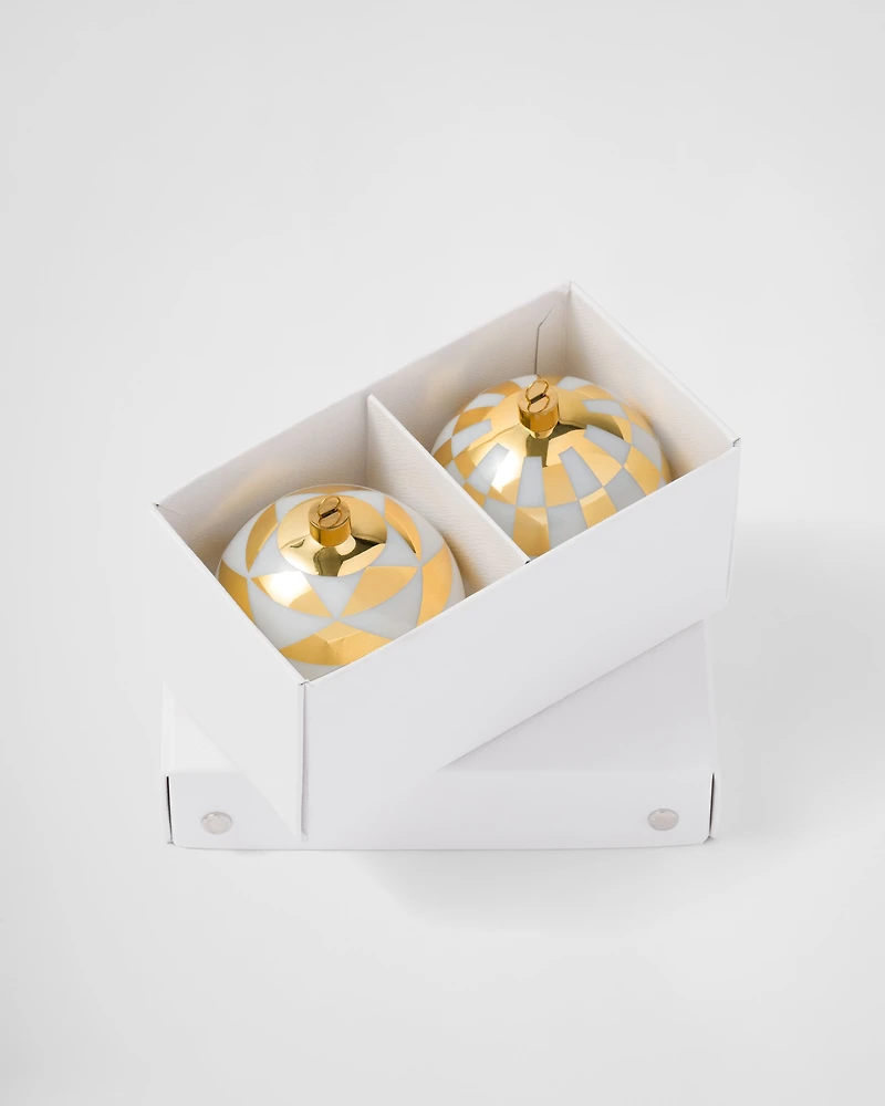 Glass Christmas ornament set