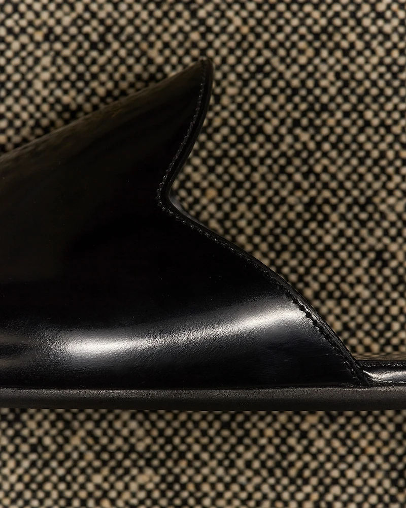 Brushed leather slippers