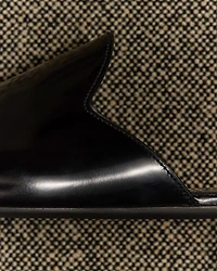 Brushed leather slippers