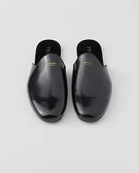 Brushed leather slippers