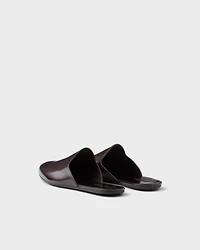 Brushed leather mules