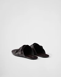 Shuffle double monk strap leather mules