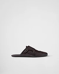 Shuffle double monk strap leather mules