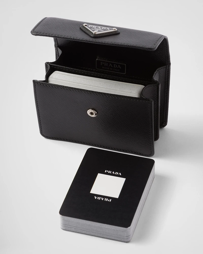 Saffiano leather Playing Cards set