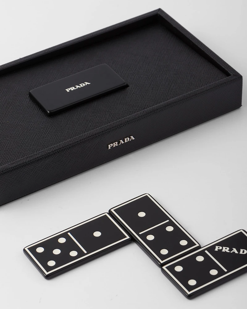 Saffiano leather Dominoes set