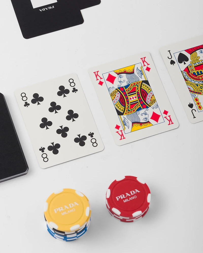 Saffiano leather poker set