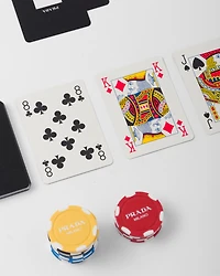 Saffiano leather poker set