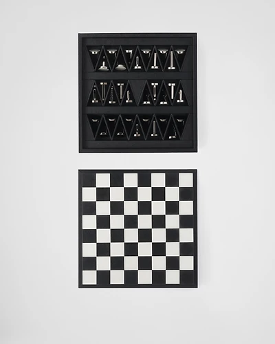 Saffiano leather chess set