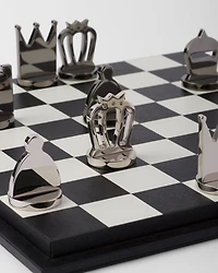 Saffiano leather chess set