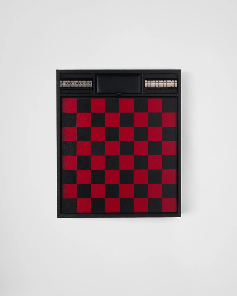 Saffiano leather checkers set