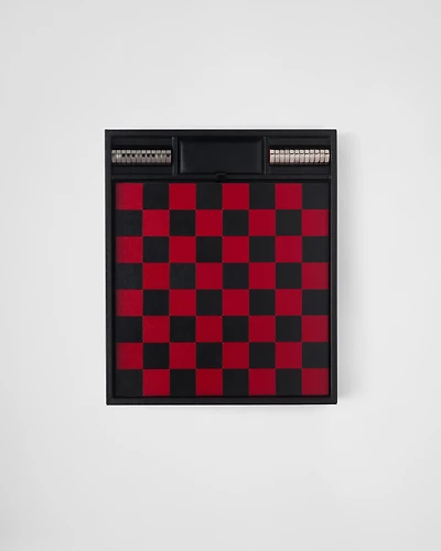 Saffiano leather checkers set