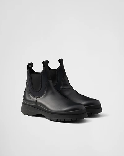 Leather and stretch fabric Brixxen boots
