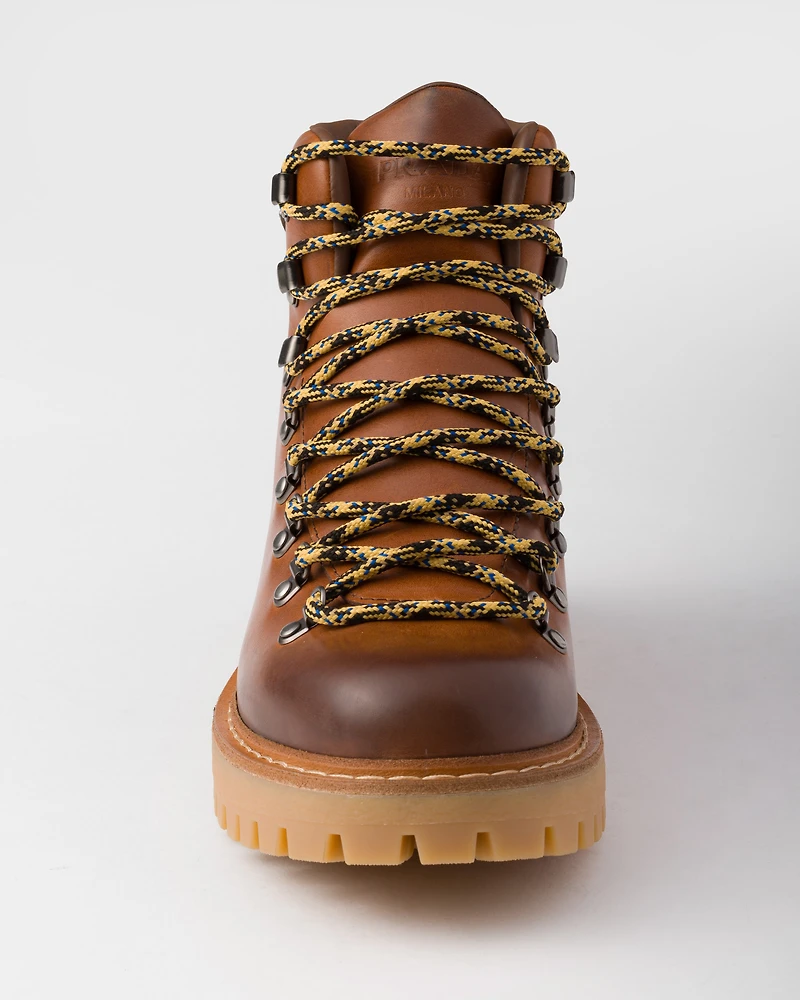 Laced leather booties