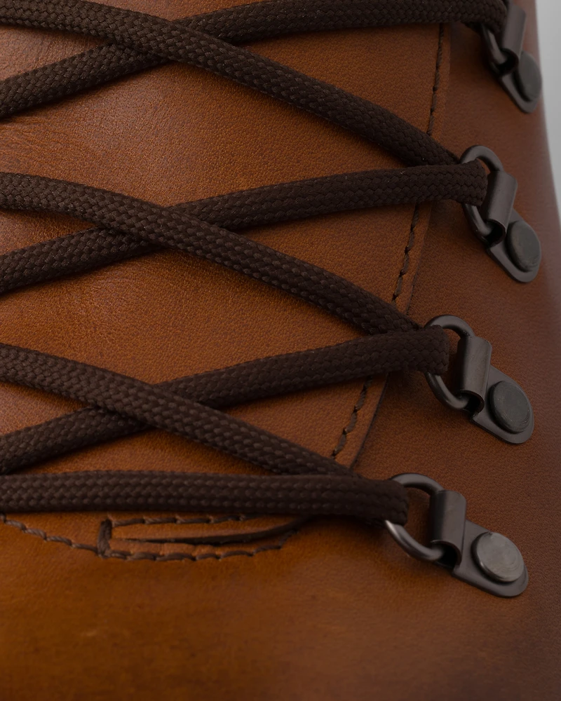 Laced leather booties