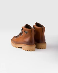 Laced leather booties