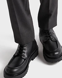 Laced leather booties