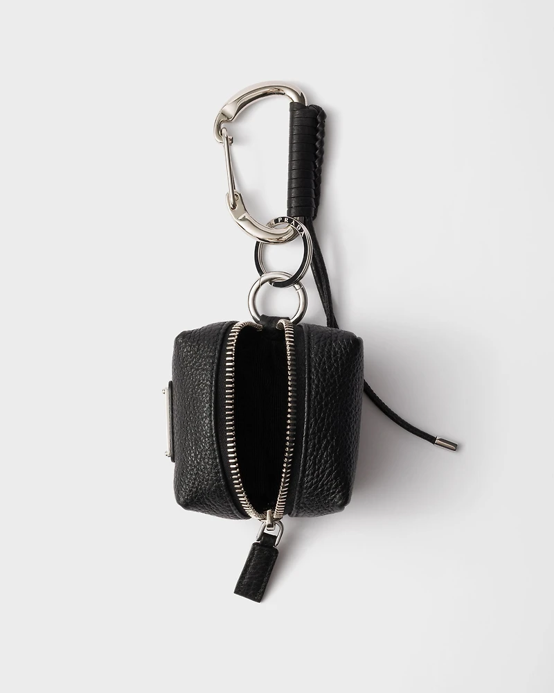 Leather keychain charm