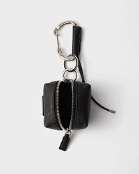 Leather keychain charm