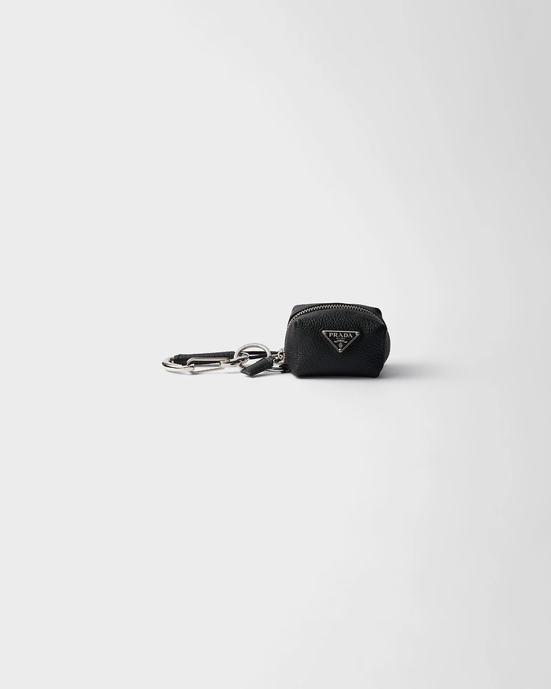 Leather keychain charm