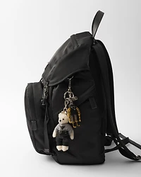 Teddy bag charm with metal ring