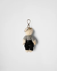 Teddy bag charm with metal ring