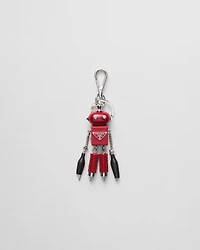 Saffiano leather Robot bag charm