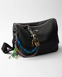 Robot Saffiano leather bag charm