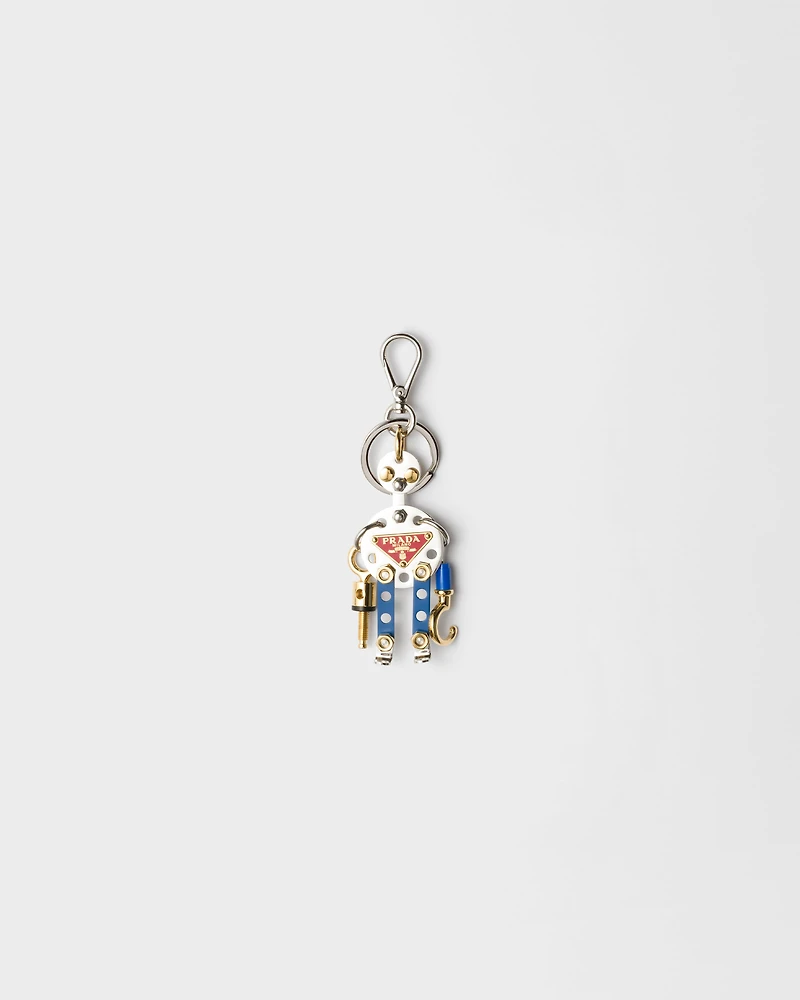 Metal robot bag charm