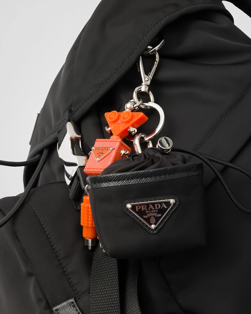 Re-Nylon mini pouch bag charm