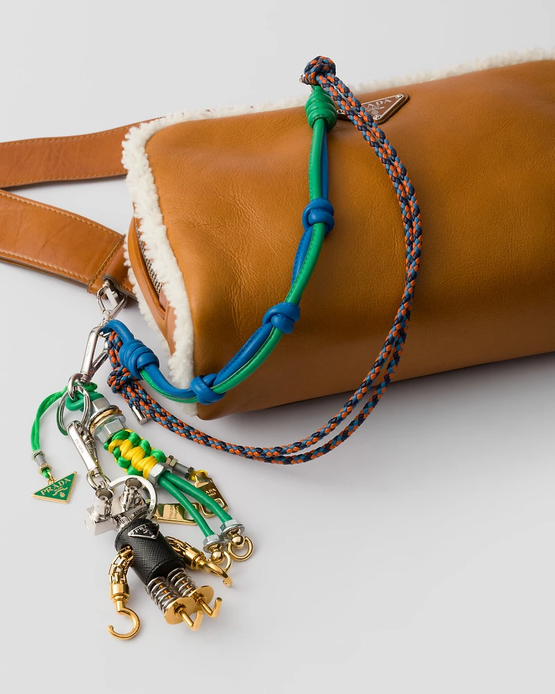 Pop Strings Nappa leather and metal bag charm