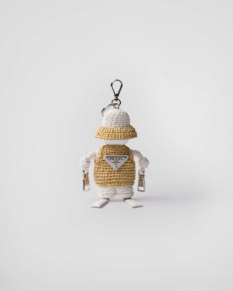 Soft Robot raffia-effect bag pendant