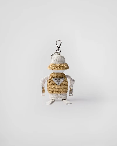 Soft Robot raffia-effect bag pendant