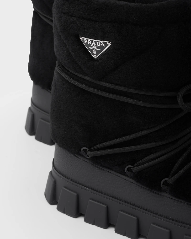Shearling après ski booties