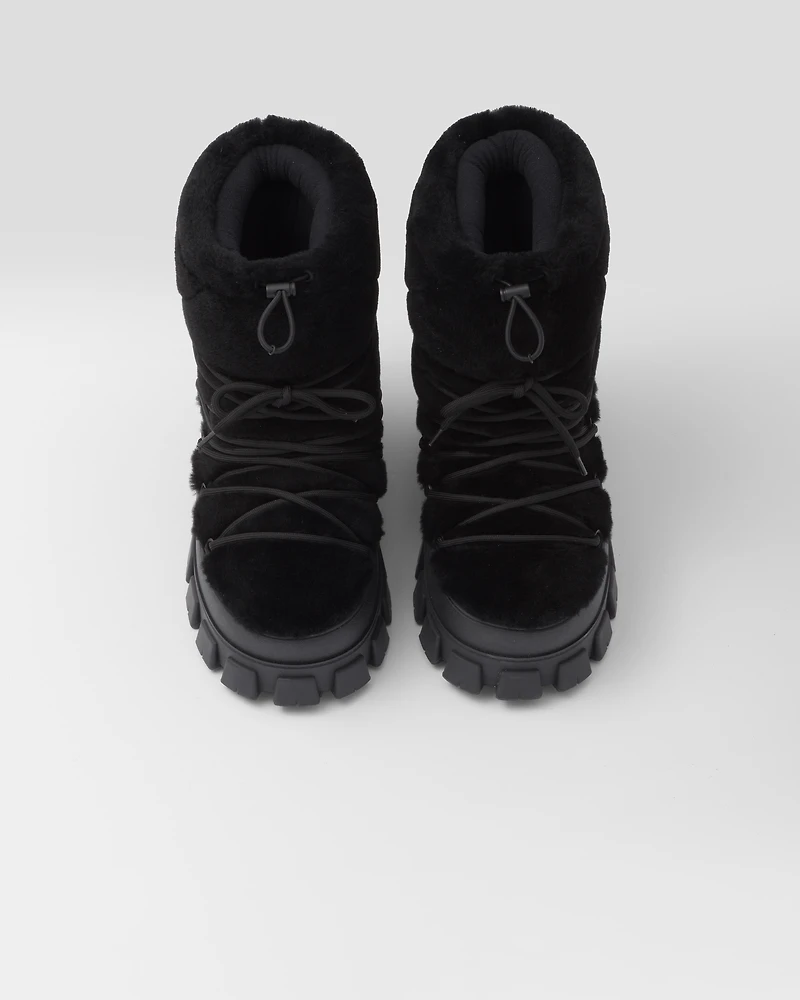 Shearling après ski booties