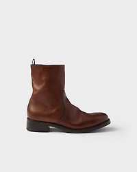 Leather zipper boots