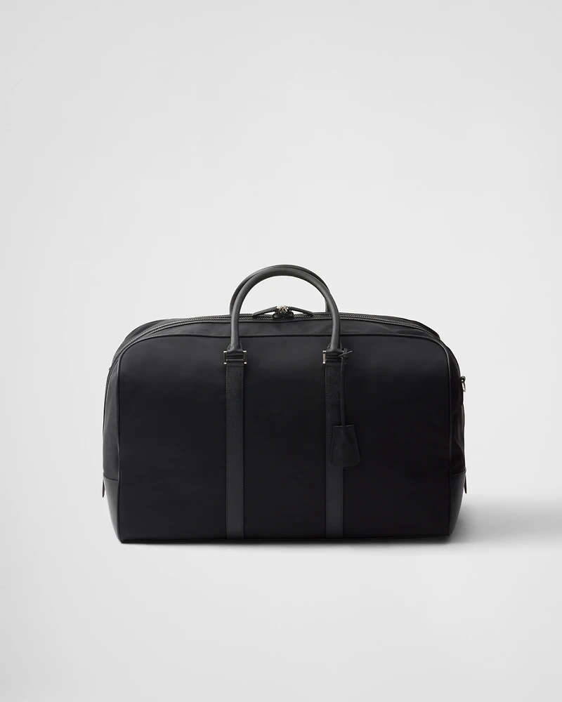 Re-Nylon and Saffiano leather duffel bag
