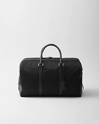 Re-Nylon and Saffiano leather duffel bag