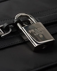 Re-Nylon and Saffiano leather duffel bag